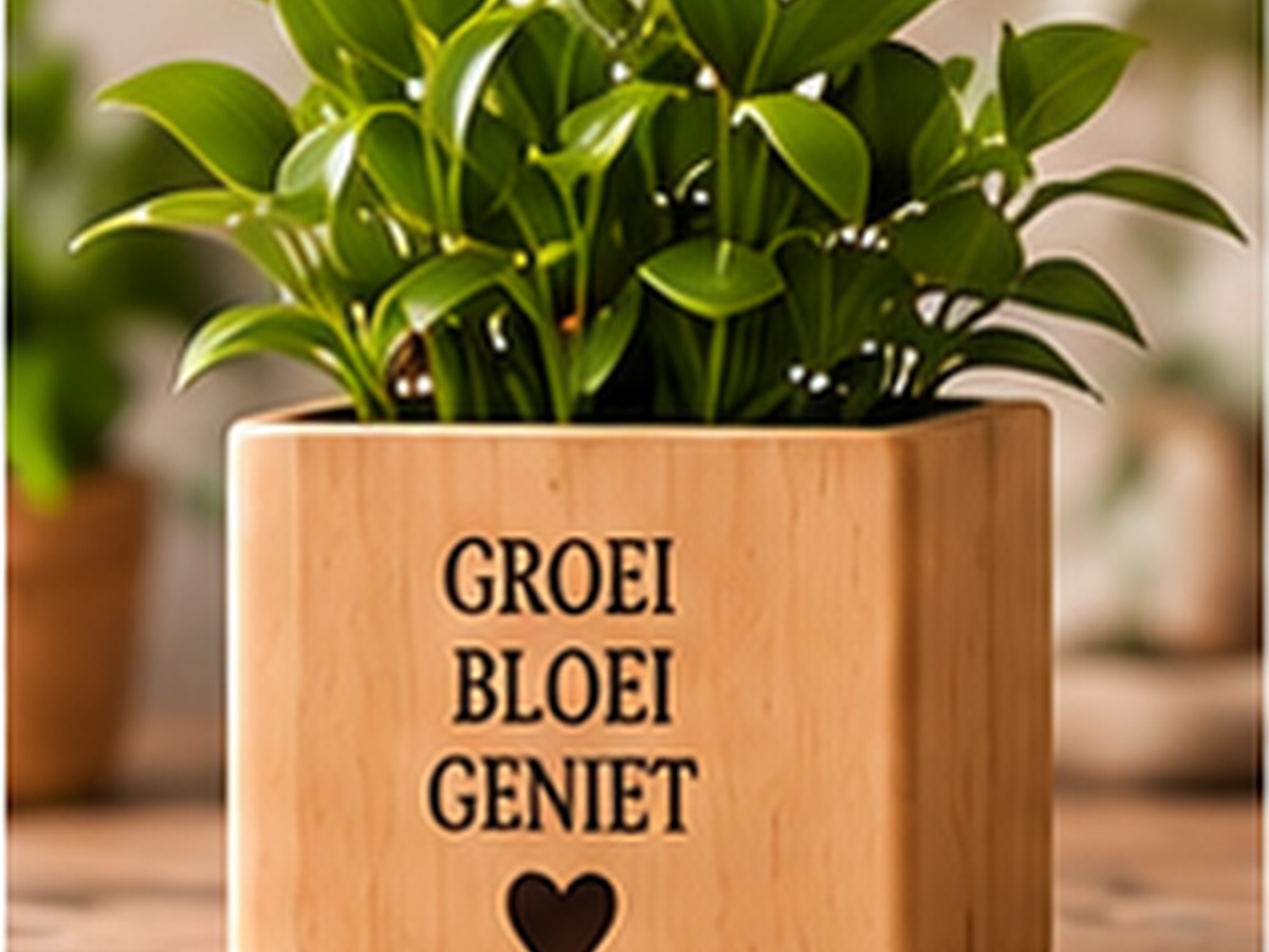 Houten plantenpot