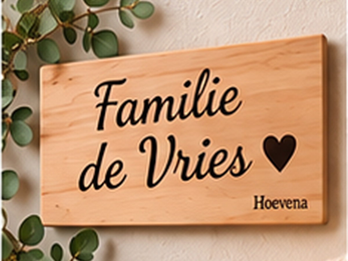Houten naambordje