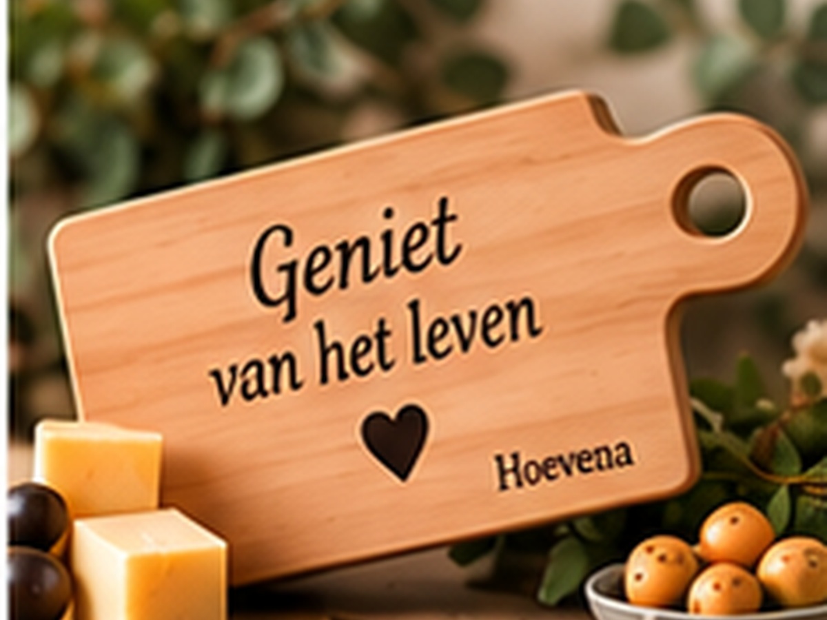 Borrelplank met tekst
